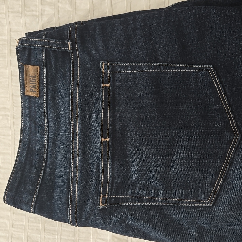 PAIGE Womans High Rise Edgemont Skinny Jeans in Whiskers Darker Wash Sz 32 - Picture 2 of 12